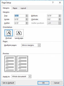 Microsoft Word Margins Setup